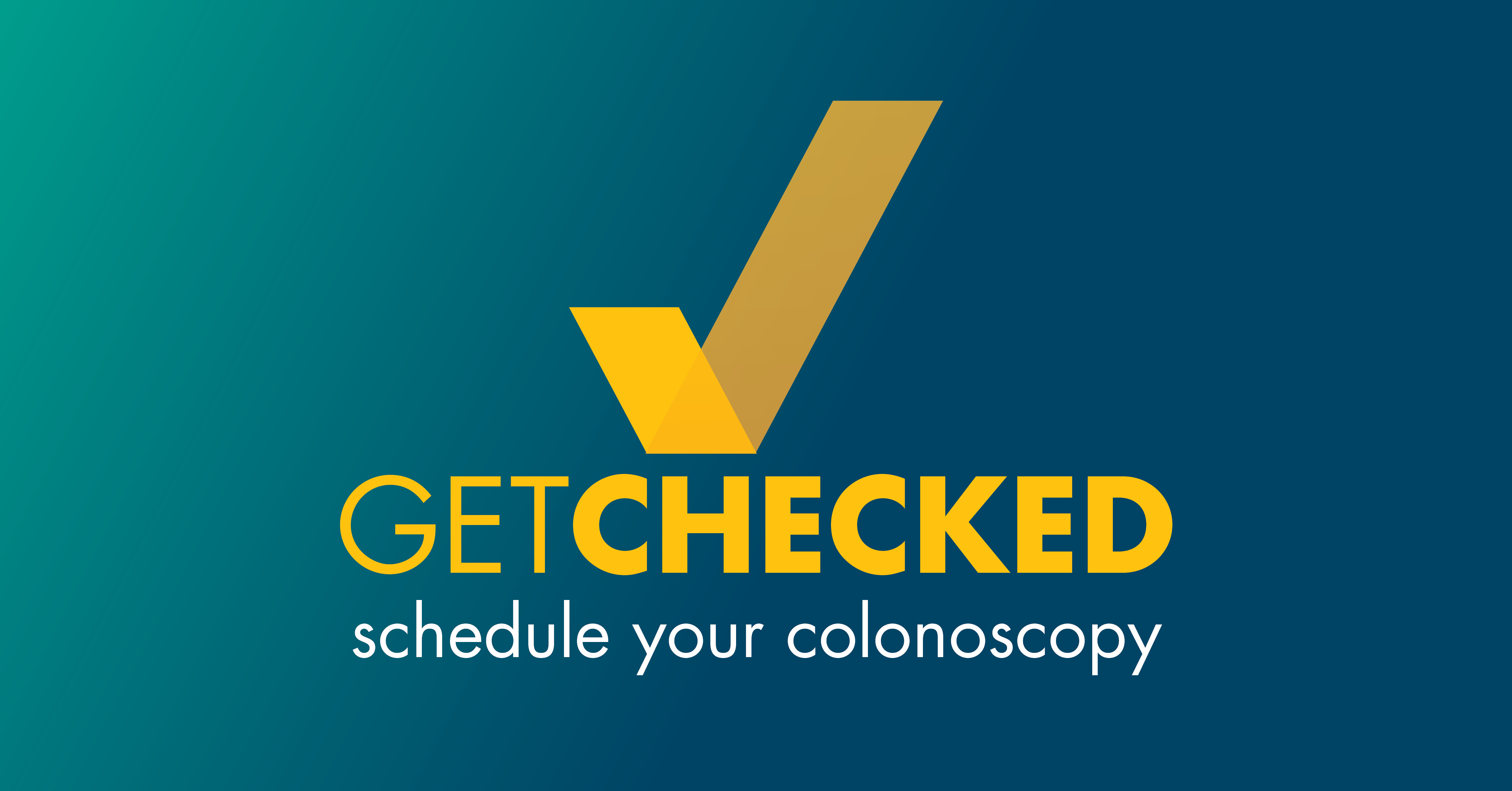 Graphic encouraging individuals to get checked and schedule a colonoscopy