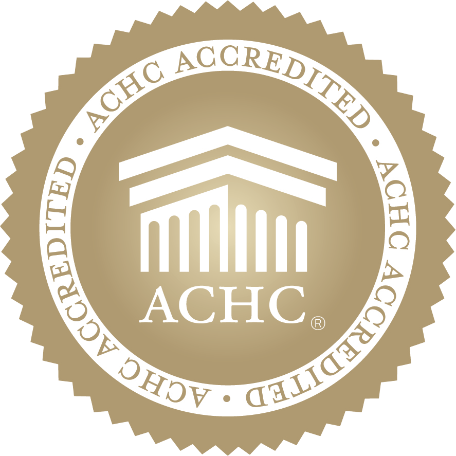 ACHC accredited gold badge logo.