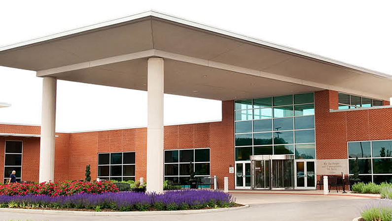 Exterior of Abraham Lincoln Memorial Hospital in Lincoln, Illinois