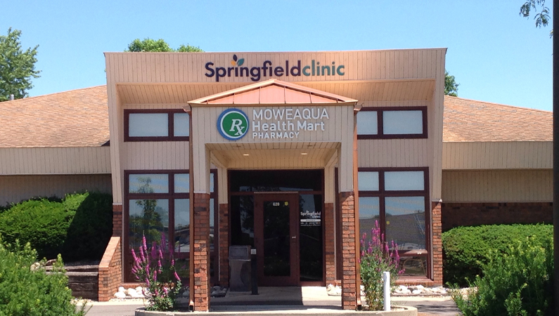 Exterior of medical office building in Moqeaqua, Illinois