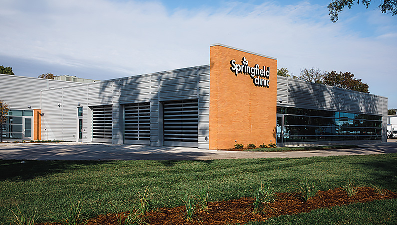 Exterior view of Springfield Clinic lab building.