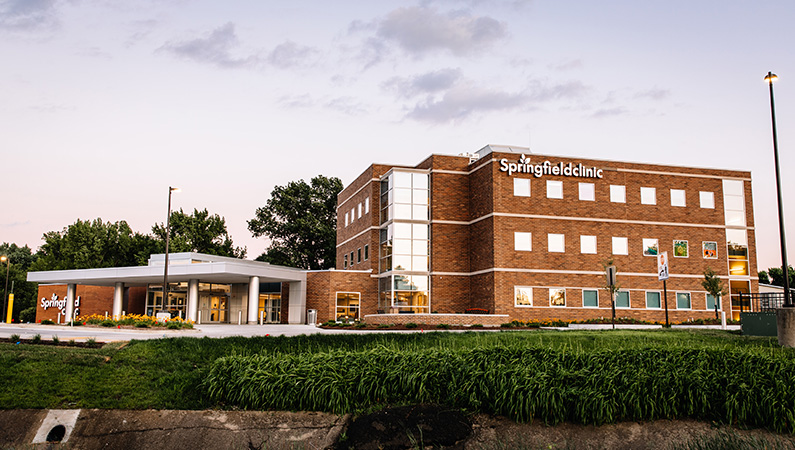 Exterior of multi-story brick medical office building in Springfield, Illinois