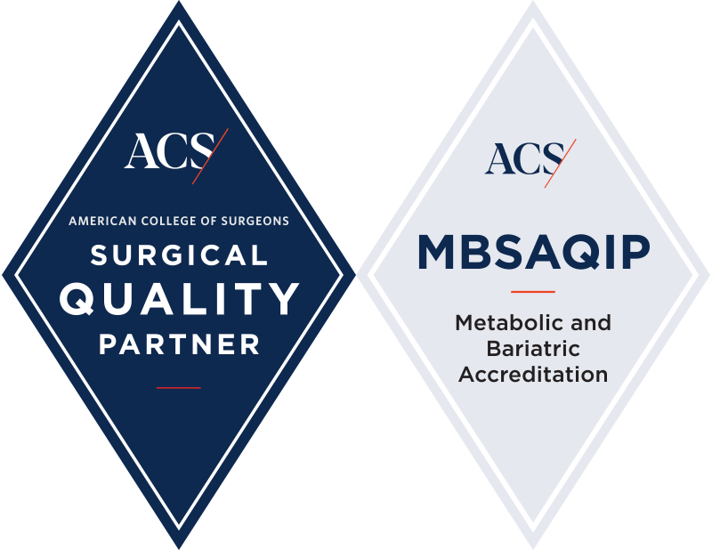 Logos of American College of Surgeons Metabolic and Bariatric Accreditation.