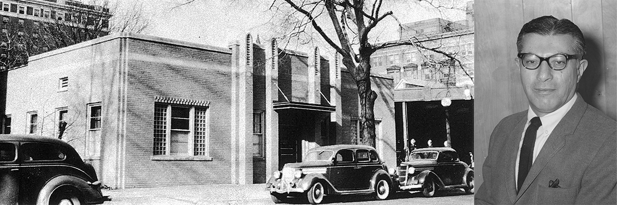 Springfield Clinic's first office building in 1939 on S. 6th Street (left) and Dr. A.R. Eveloff (right).